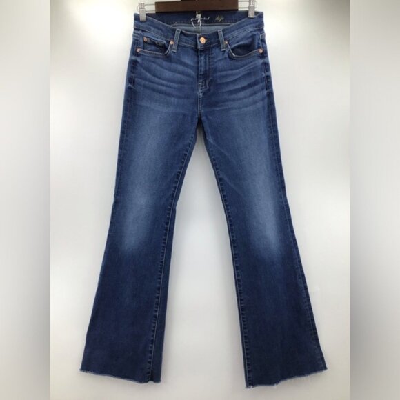7 For All Mankind Dojo Dark Wash Denim Stretch Jeans - Picture 1 of 15